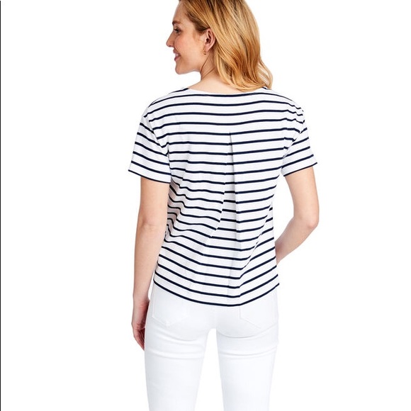 Vineyard Vines Short-Sleeve Stripe Boatneck Top S - Picture 2 of 8